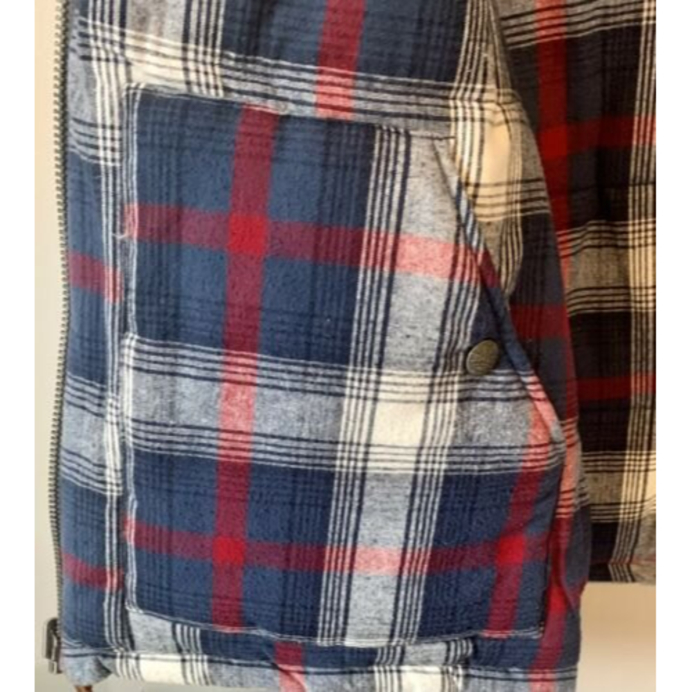 Third And Army Co Gray Heavy Vest Flannel Lining Corduroy Shoulders Men Sz XL - Picture 7 of 8
